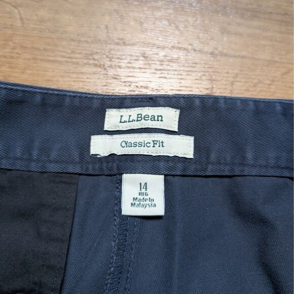 LL Bean Wrinkle-Free Bayside Pants Womens 14 Reg Classic Fit Chinos Blue - Picture 4 of 11